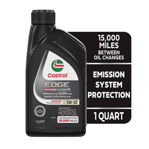 Castrol EDGE High Mileage 5W-20 Advanced Full Synthetic Motor Oil, 1 Quart