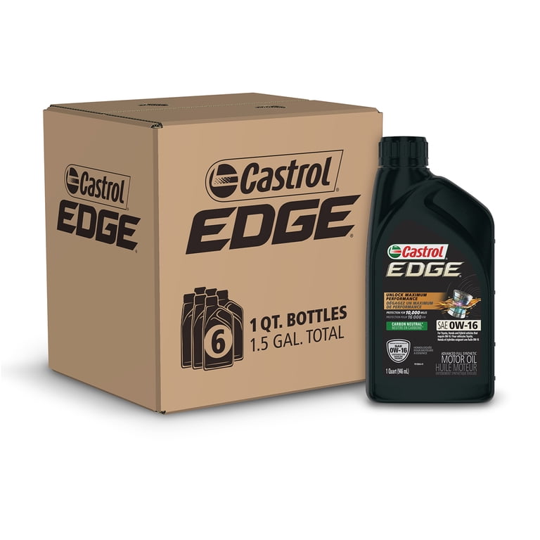 Castrol, Full Synthetic Motor Oil, 0W-16, 1 Quart, Case of 6