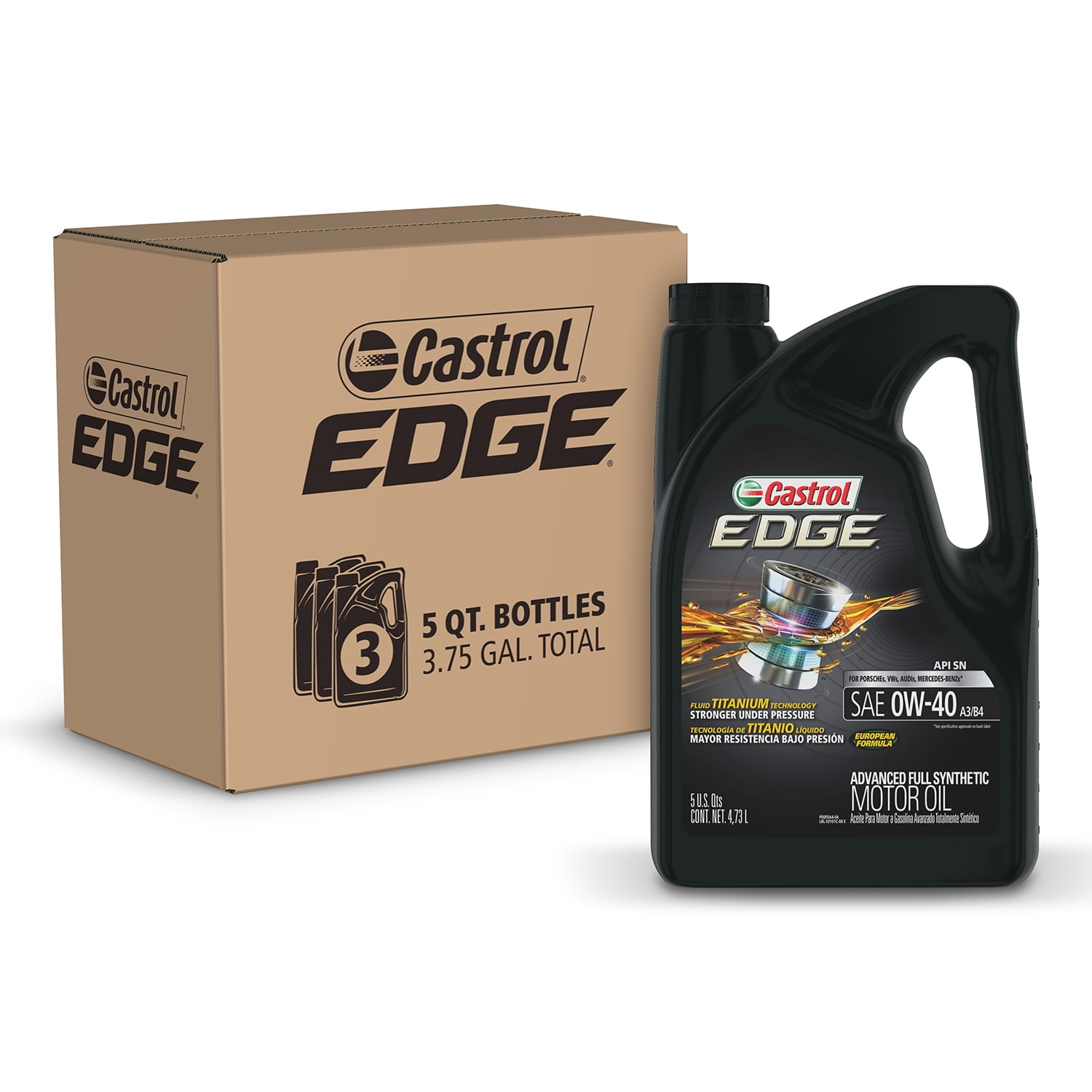 Castrol EDGE 0W-40 A3/B4 Engine Oil 4L: Max Performance
