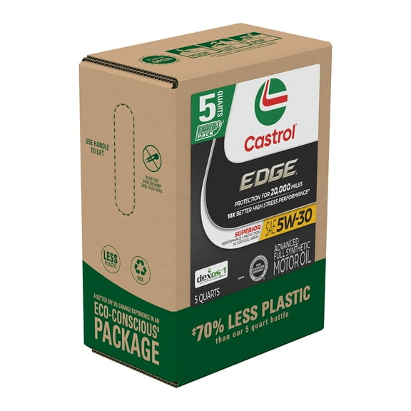 Castrol EDGE 5W-30 Advanced Full Synthetic Motor Oil, 5 Quarts Eco Pack