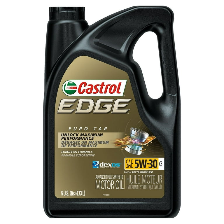 Castrol Edge 5W-30 C3 Advanced Full Synthetic Motor Oil, 5 Quarts