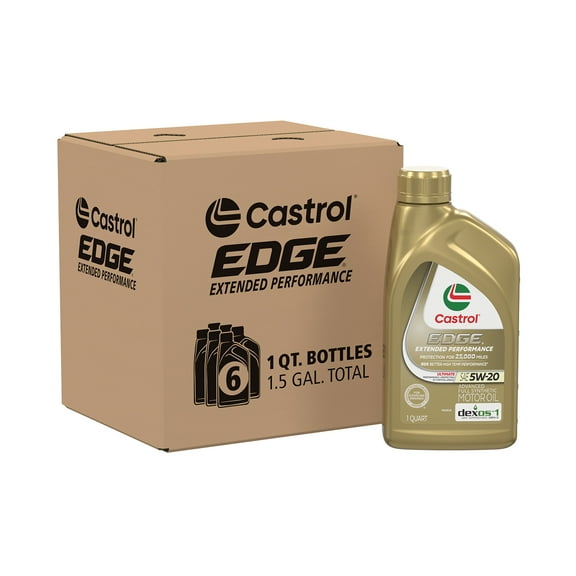 Castrol EDGE Extended Performance 5W-20 Advanced Full Synthetic Motor Oil, 1 Quart, Case of 6