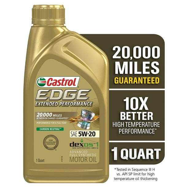 Castrol Edge Extended Performance 5W-20 Advanced Full Synthetic Motor ...