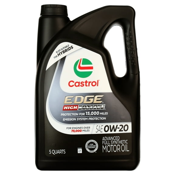 Castrol Edge High Mileage 0W-20 Advanced Full Synthetic Motor Oil, 5 Quarts, Case of 3