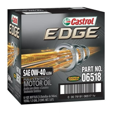 Castrol Edge High-Performance Motor Oil 0W-40, 1 qt ("Pack"6)