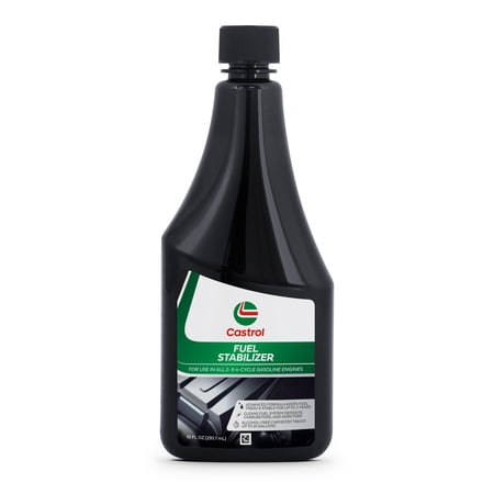 Castrol Fuel Stabilizer For 2 & 4 Cycle Gasoline Engines – Alcohol-free Formula – Keeps fuel fresh & stable for up to 2 years – Treat up to 25 Gallons – 10Fl Oz