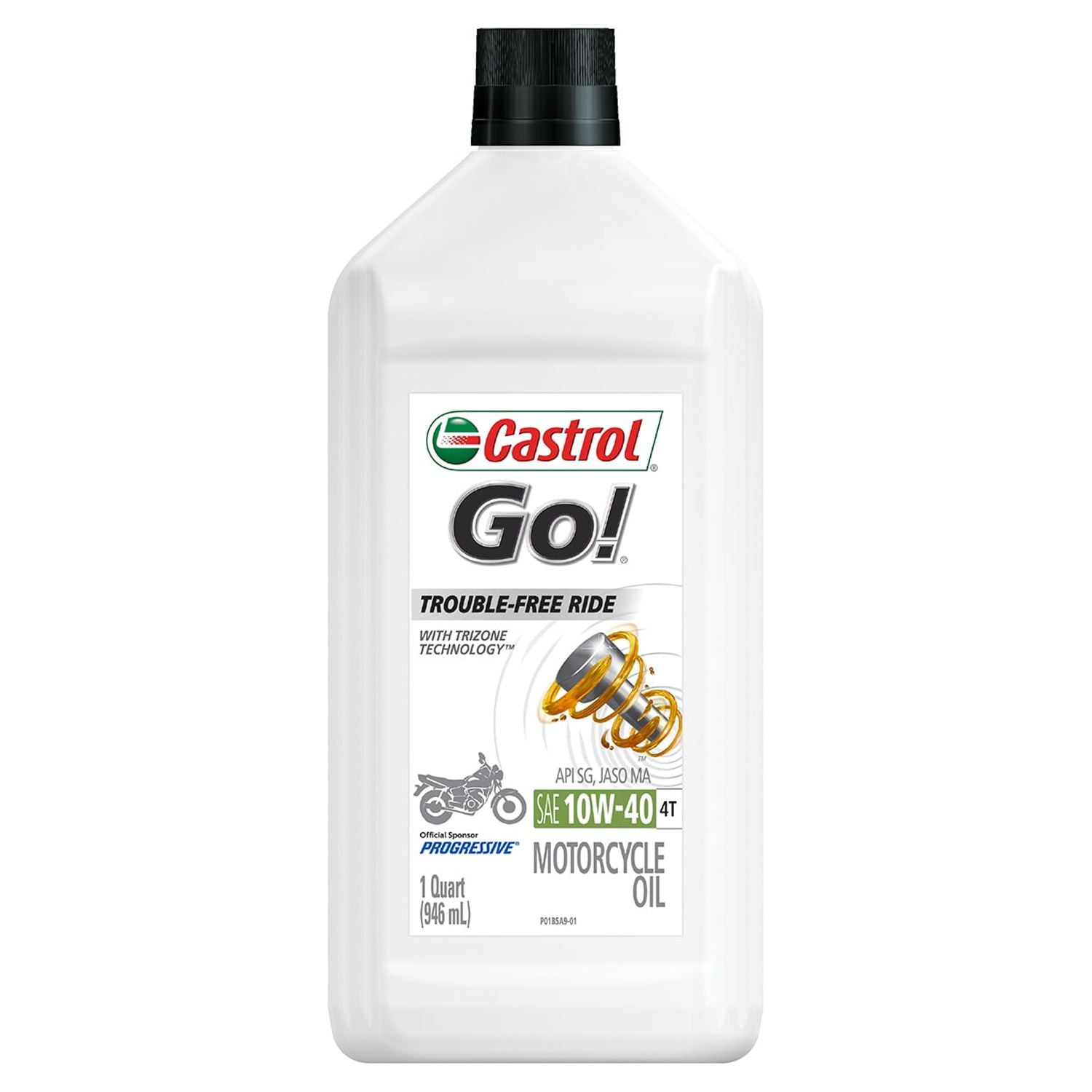 Castrol GO! 10W-40 Conventional Motorcycle Oil, 1 Quart