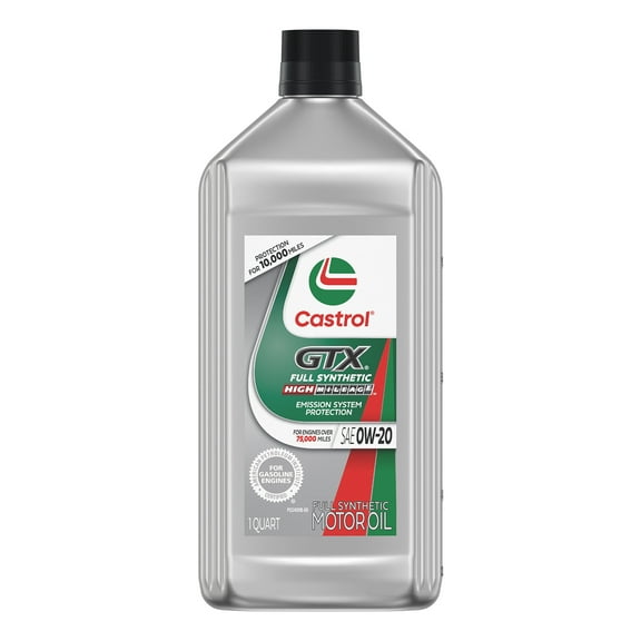 Castrol GTX Full Synthetic High Mileage 0W-20 Motor Oil, 1 Quart
