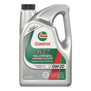 Castrol GTX Full Synthetic High Mileage 0W-20 Motor Oil, 5 Quarts