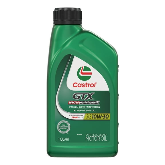 Castrol GTX High Mileage 10W-30 Synthetic Blend Motor Oil, 1 Quart