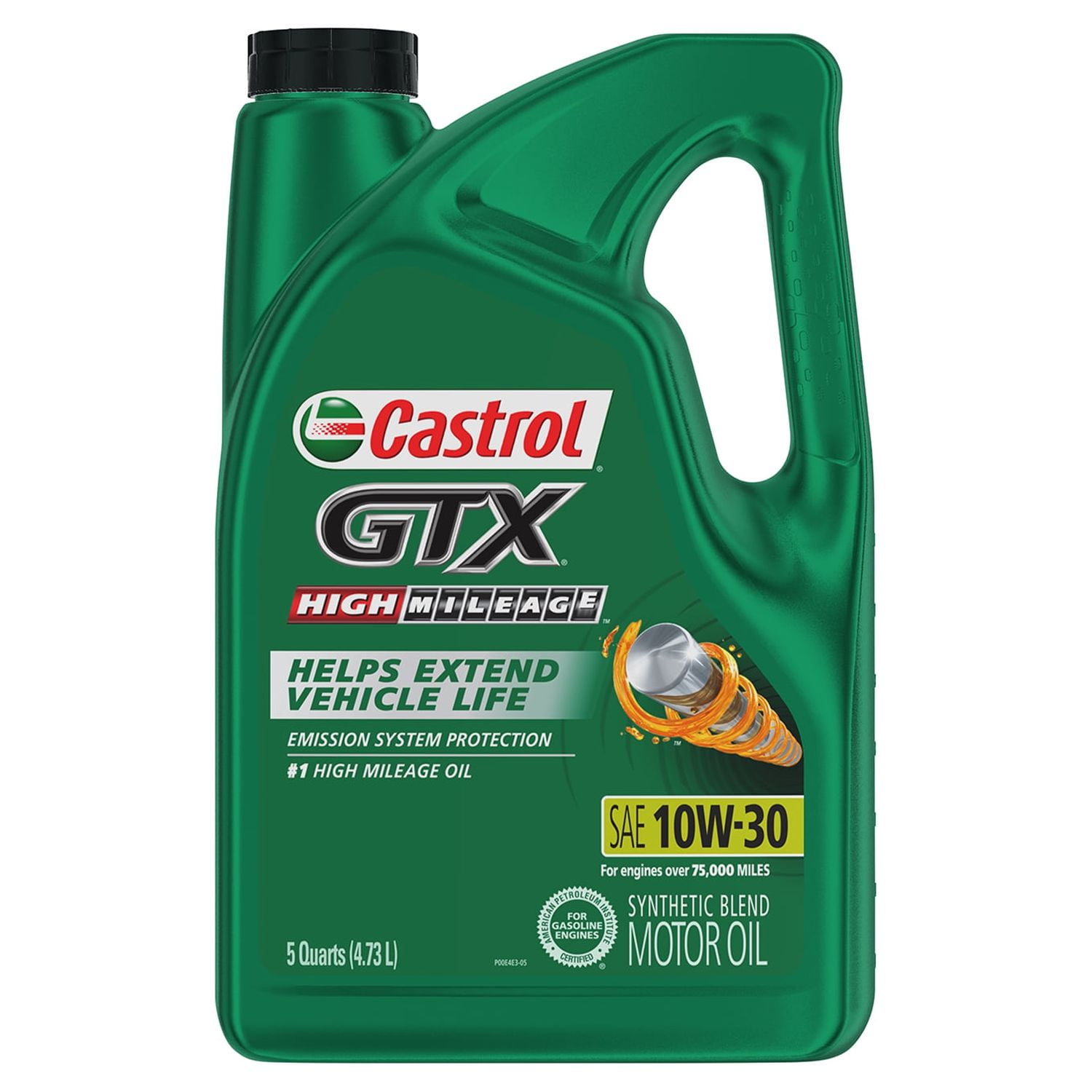 Castrol GTX High Mileage 10W-30 Synthetic Blend Motor Oil, 5 Quarts ...