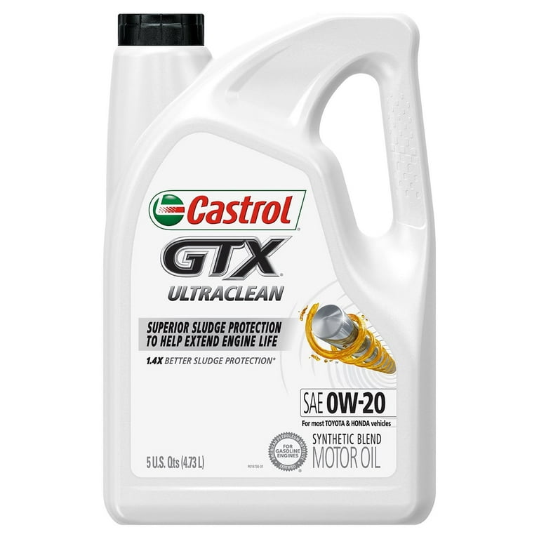 Castrol GTX - Aceite de motor completamente sintético 0W-20, jarra de 5  cuartos de galón
