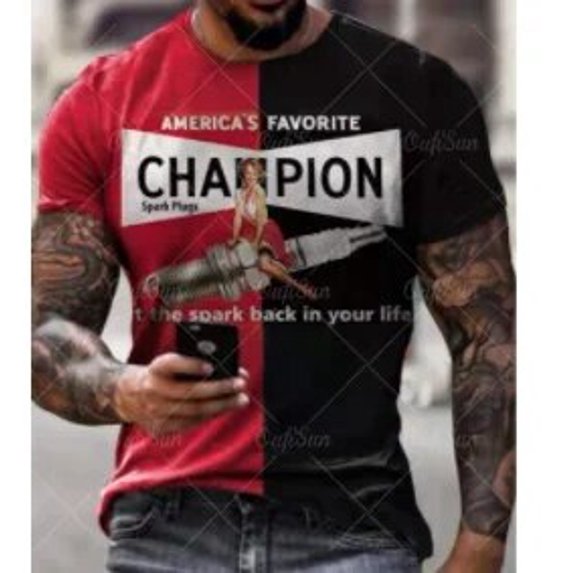 Castrol Oil Retro Distressed Men's T-shirt 3D Printed Oversized Motorcycle Racing Short Sleeved Top for Men's Street Clothing