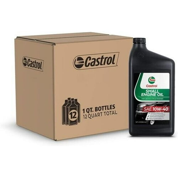 Castrol SAE 10W40 Small Engine Oil For Use in 4-Cycle Engines - 1 Quart, 12 Pack