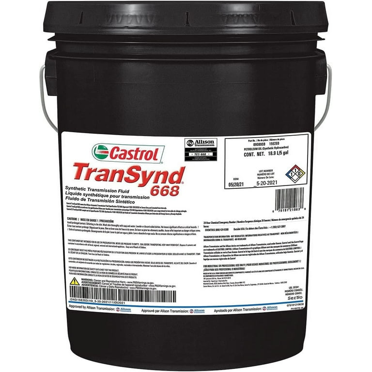 Castrol TranSynd 668 Synthetic Automatic Transmission Fluid, 5 Gal Castrol TranSynd 668 Synthetic Automatic Transmission Fluid, 5 Gal