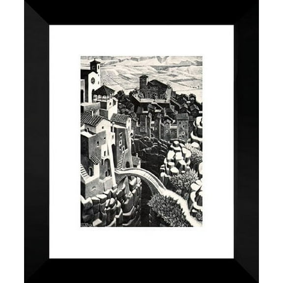 Castrovalva 20x24 Framed Art Print by M.C. Escher