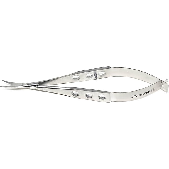 Castroviejo 3.5" Curved, Fenestrated Flat Handle