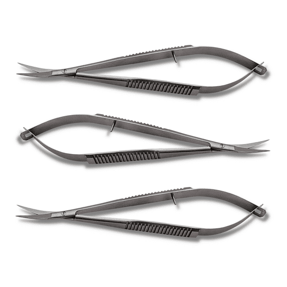 Castroviejo Scissors 4.5" Curved 3 Pcs Stainless Steel Silver by Artman Instruments Brand