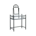 thumbnail image 1 of Casual 2 Piece Metal Vanity Set With Stool with Fabric Seat, Black, 1 of 4