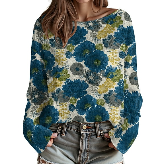 Casual 3D Crewneck Women's Brushed Knit Sweaters Streetwear Thin Long Sleeve Pullover Shirt