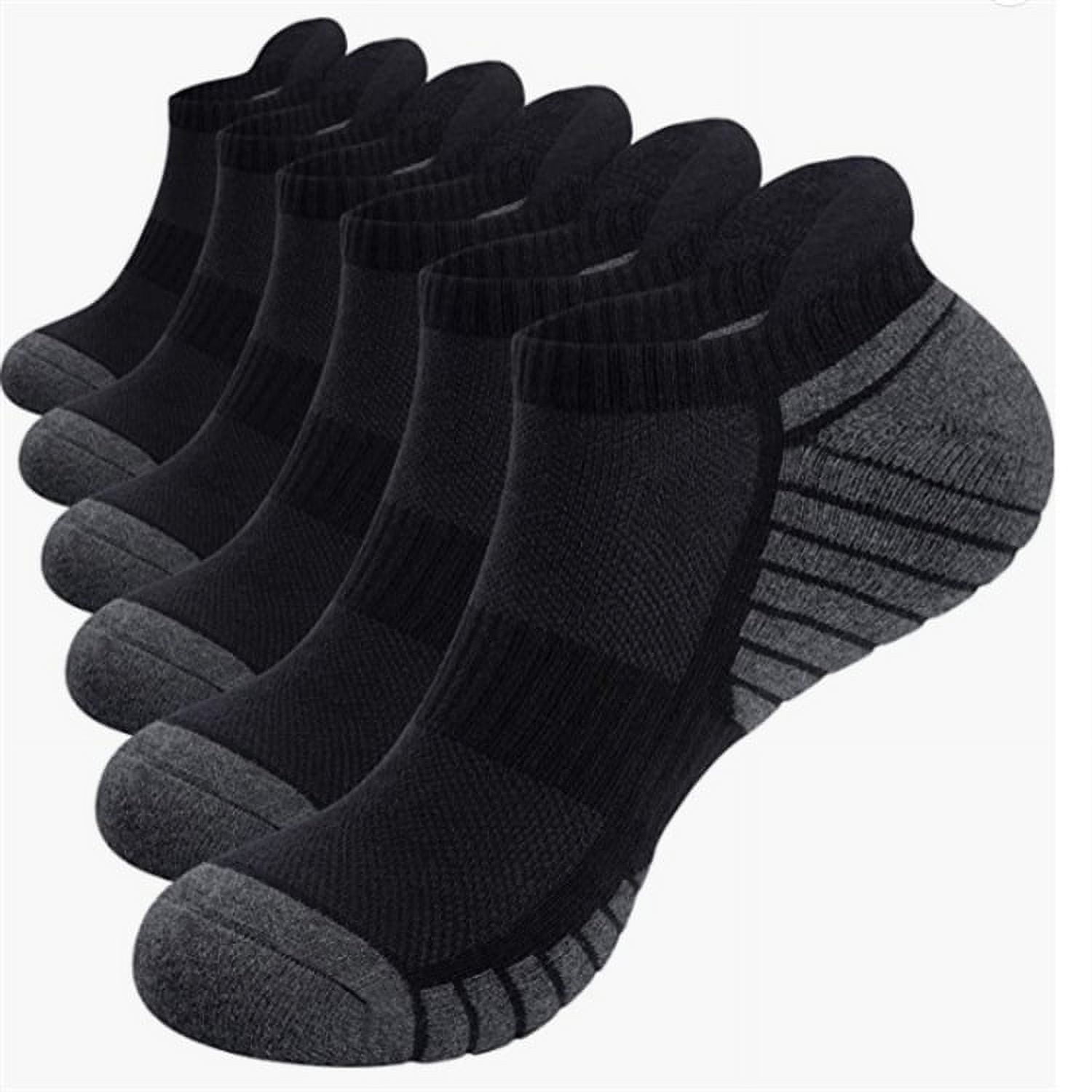 Casual Ankle Socks Low Cut Athletic Socks , Size 7.5-10 Hiking and Sports , 6 Pairs Multi-Size Options for Running, Hiking and Sports , Short socks Thick Cushion 6 Pair Black