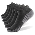 thumbnail image 1 of Casual Ankle Socks Low Cut Athletic Socks , Size 11-13 Hiking and Sports , 6 Pairs Multi-Size Options for Running, Hiking and Sports , Short socks Thick Cushion 6 Pair B-Gray, 1 of 7