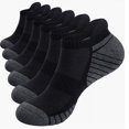thumbnail image 1 of Casual Ankle Socks Low Cut Athletic Socks , Size 13.5-15 Hiking and Sports , 6 Pairs Multi-Size Options for Running, Hiking and Sports , Short socks Thick Cushion 6 Pair Black, 1 of 7