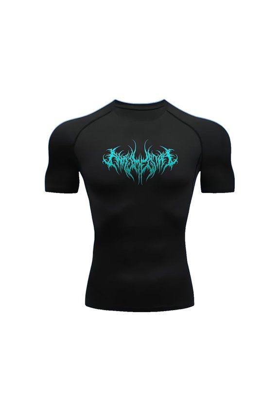 Casual Athletic Gothic Men Compression Shirt Mens Short Sleeve Compression Shirts Gym Shirts Men Graphic Punk Emo Workout T-Shirt