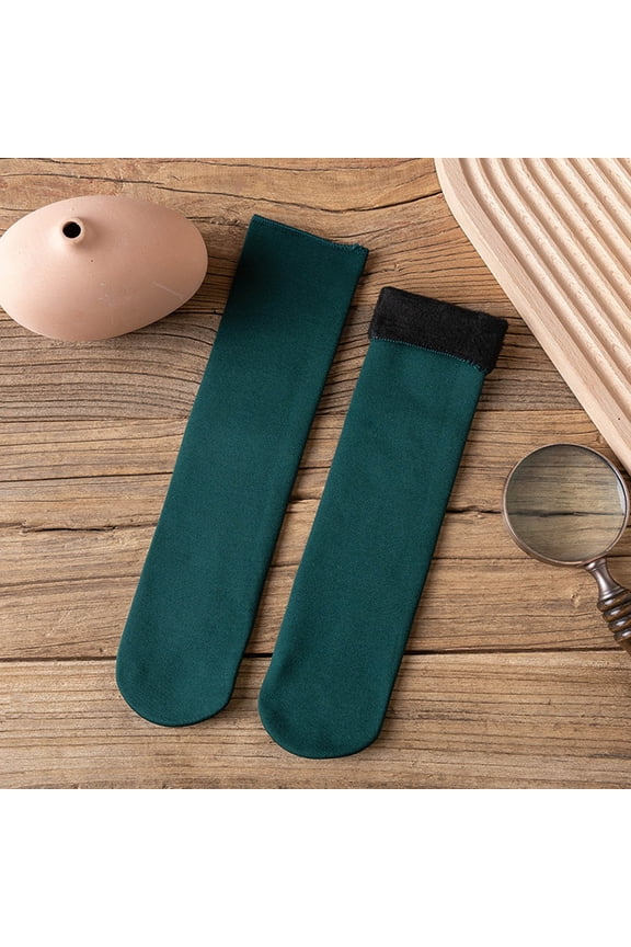 Casual Athletic Socks, Winter Thickening Socks for Men and Women Warm Socks Ins Breathable Tube Socks New Cute Cotton Ankle Socks for Women Style B-121 Green One Size