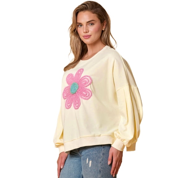 Casual Autumn Sweatshirt with Dropped Puff Sleeves - Perfect for Daily Wear - [ZhiHiMeRi] | (US 4-6)S