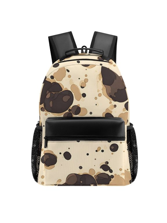 Casual Backpack 11.816.5in Casual Fashion Solid Wear-Resistant Adjustable Shoulder Strap Reinforced Pocket Design Milk Cow Print Style Sienna_1