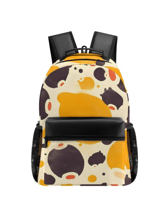 Casual Backpack 11.816.5in Casual Fashion Solid Wear-Resistant Adjustable Shoulder Strap Reinforced Pocket Design Milk Cow Print Style Sienna_3