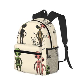Casual Backpack Water Resistant Lightweight Daypack For Work Travel Hiking Camping Laptop Compartment & Side Mesh Pockets Alien Being