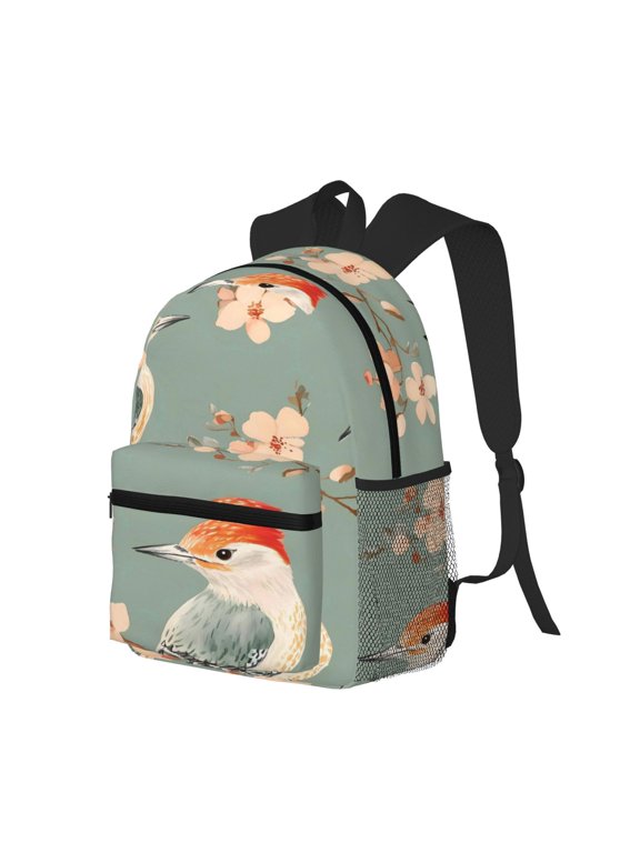Casual Backpack Water Resistant Lightweight Daypack For Work Travel Hiking Camping Laptop Compartment & Side Mesh Pockets Bird (5)