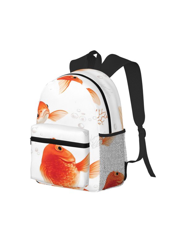 Casual Backpack Water Resistant Lightweight Daypack For Work Travel Hiking Camping Laptop Compartment & Side Mesh Pockets Fish (5)