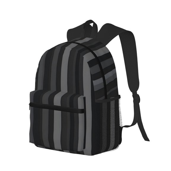 Casual Backpack Water Resistant Lightweight Daypack For Work Travel Hiking Camping Laptop Compartment & Side Mesh Pockets Pale Violet Grey Stripe_3