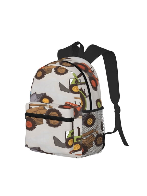 Casual Backpack Water Resistant Lightweight Daypack For Work Travel Hiking Camping Laptop Compartment & Side Mesh Pockets Tractor-Trailer Truck