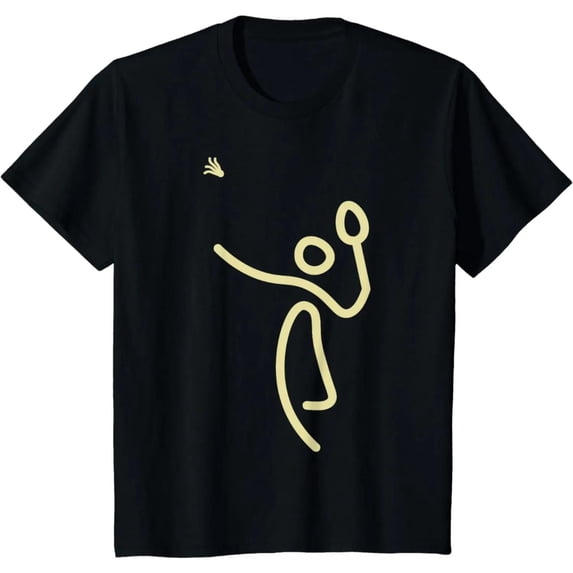 Casual Badminton Lovers Stick Figure Graphic Tee T Shirt Top for Players Short Sleeve Round Neck black S-5XL