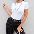 thumbnail image 1 of Casual Basic Black White Bodysuit Women Summer Short Sleeve Woman Body Top Cotton Bodycon Jumpsuit Romper Ladies 2020, 1 of 9
