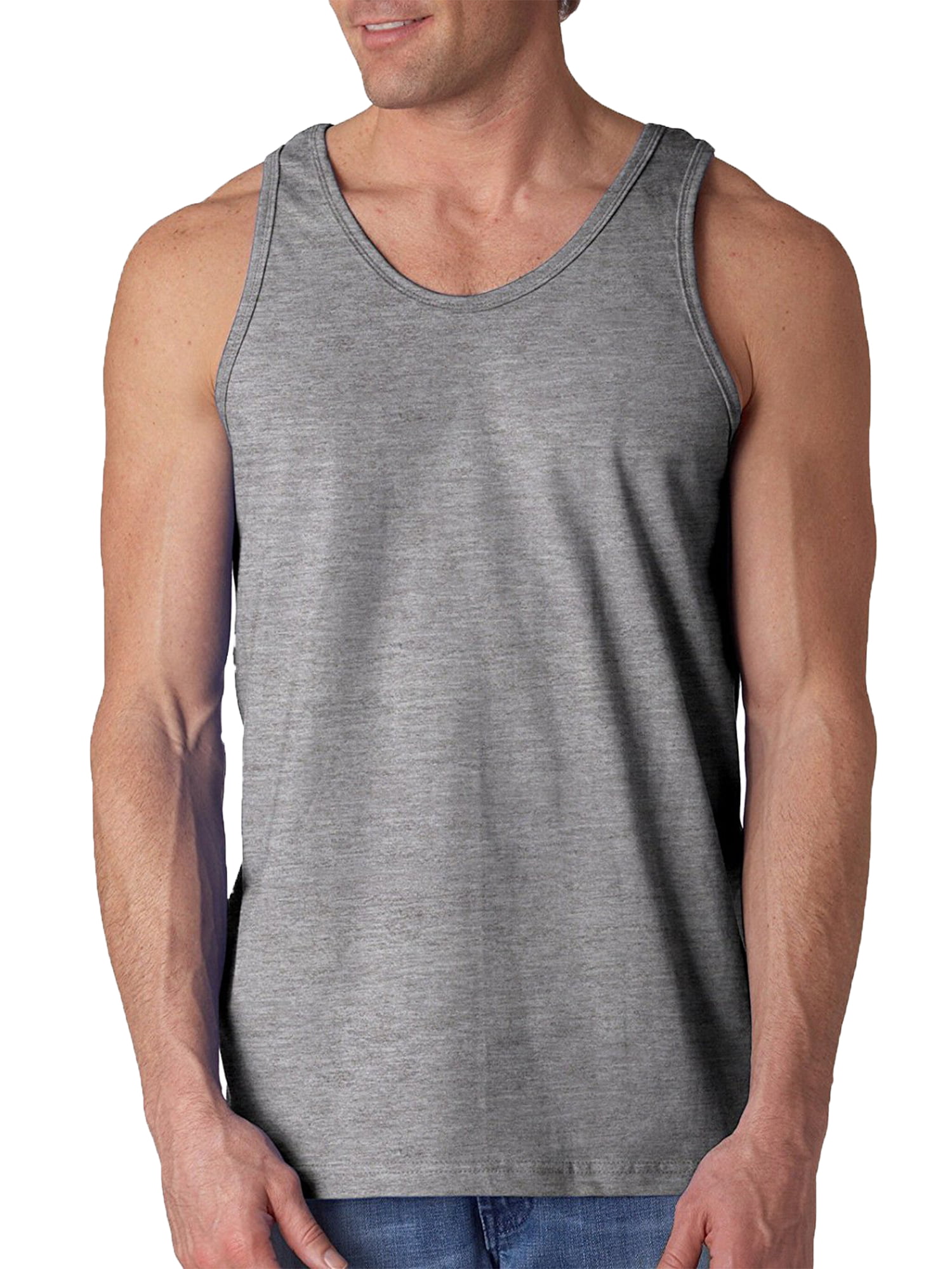 Casual Basic Men's 100% Pre-Shrunk Cotton Workout Muscle Tank Tops Tee -  Pool, 3XL 