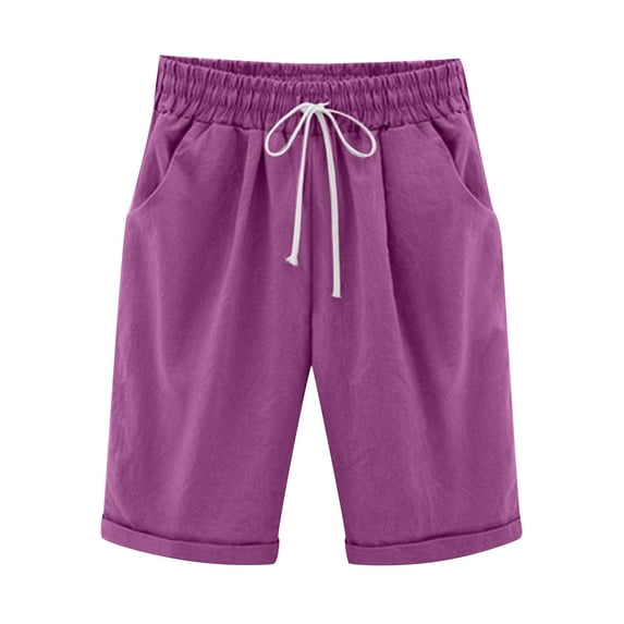 Casual Beach Linen White Pants for Women Shorts Pink Linen Pants Women Summer Solid Five Points Large Size Cotton Linen Pants Casual Pants