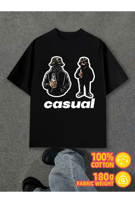 Casual Beer Guy mens 180G 100% Cotton white Basic Unisex Shirt Printed tshirts Funny Unisex Shirt Printed tshirts Classic Unisex Shirt Short Sleeve tshirts