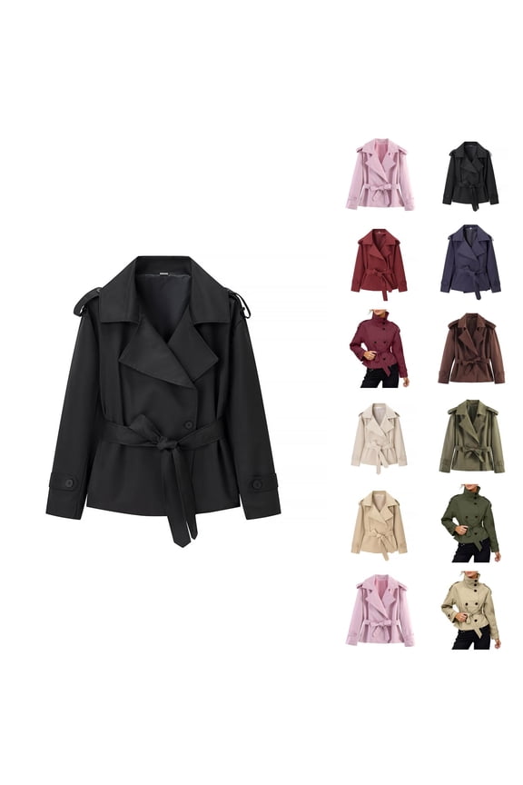 Casual Belted Short Jacket For Everyday Wear Stylish And Versatile Outerwear For Various Occasions Perfect For Layering Comfortable Fit