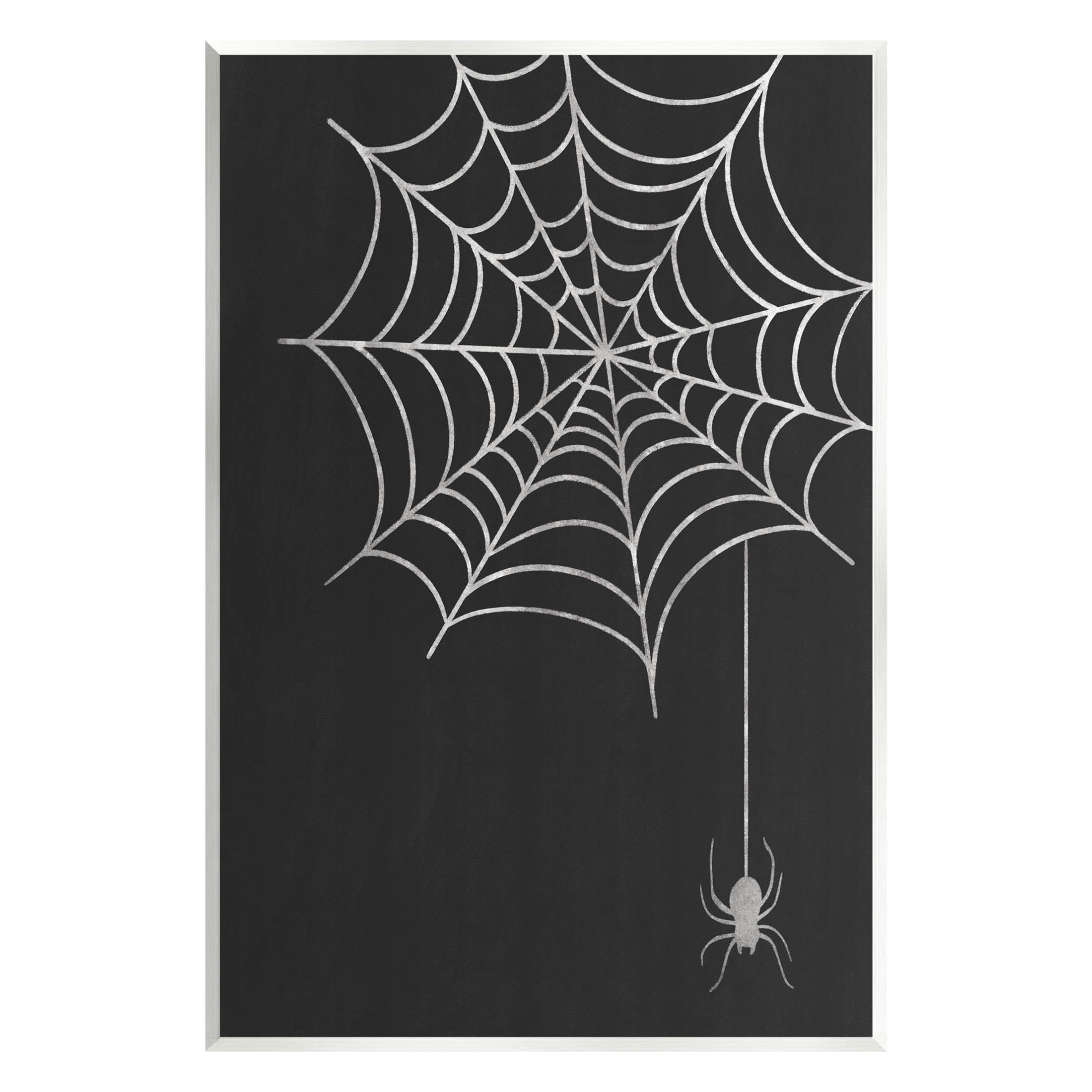 Casual Black Hanging Spider Web Holiday Graphic Art Unframed Art Print Wall Art