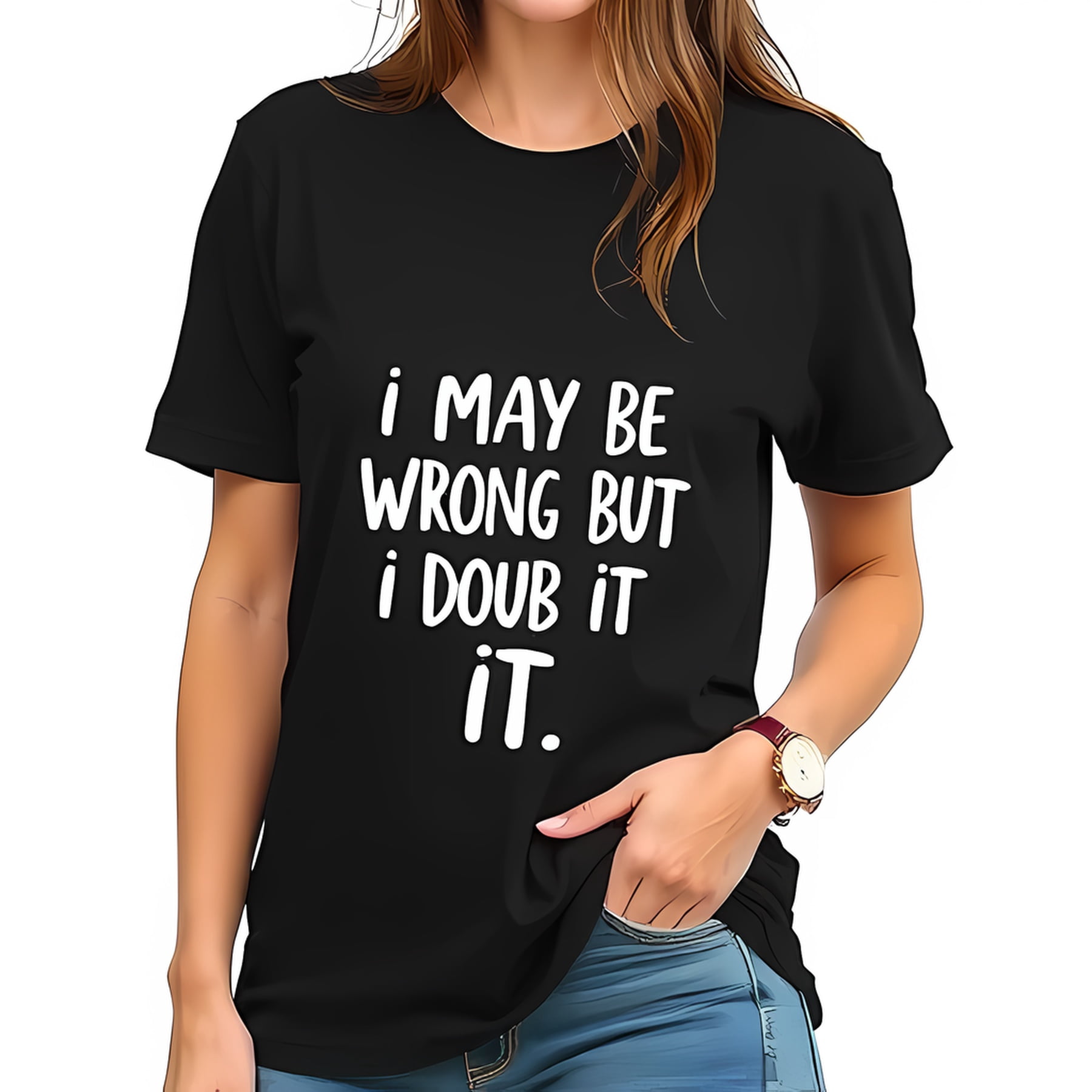 Casual Black Short-Sleeved T-Shirt with Bold White Graphic - 