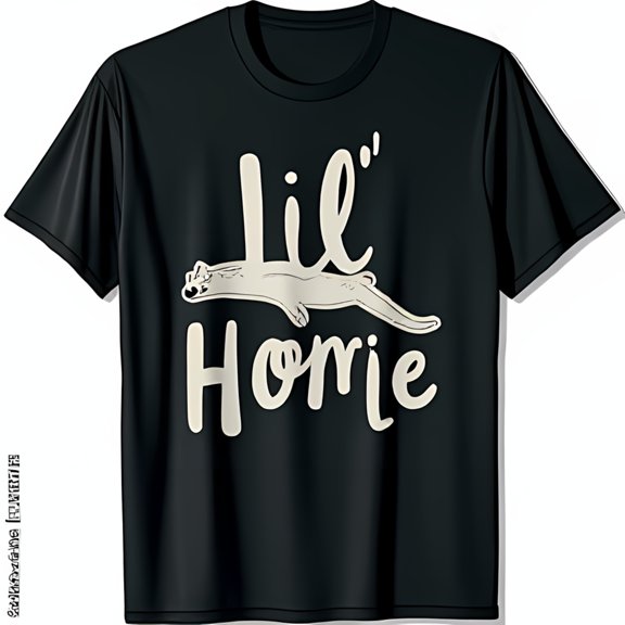 Casual Black T-Shirt with Lil Homie Text and Cute Graphic