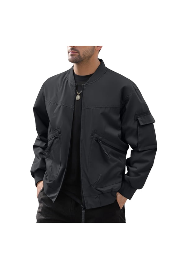Casual Blazer For Men Long Sleeve Jacket Travel Work Button Down Shirts Dress Golf Windbreakers Jackets With Pockets