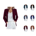 thumbnail image 1 of Casual Blazers for Women 2025 Corduroy Long Sleeve Notch Lapel Collar Open Front Business Casual Work Office Jacket, 1 of 6