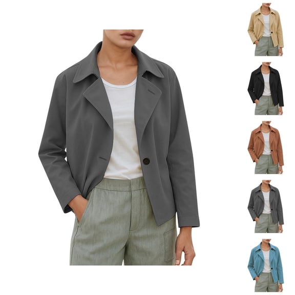 Casual Blazers for Women 2025 Lightweight Long Sleeve Notch Lapel Collar Open Front Business Casual Work Office Jacket