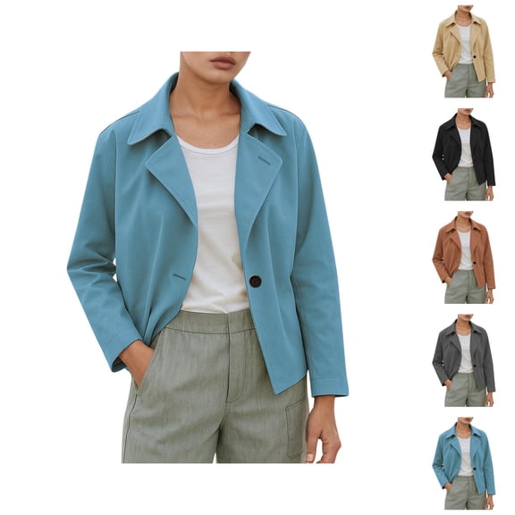 Casual Blazers for Women 2025 Lightweight Long Sleeve Notch Lapel Collar Open Front Business Casual Work Office Jacket